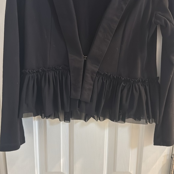 RXB Black Unique Victorian Jacket w/ Mesh Ruffles - Picture 3 of 9